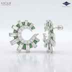 Arias by Lara Dutta Emerald & Baguette Diamond Studs