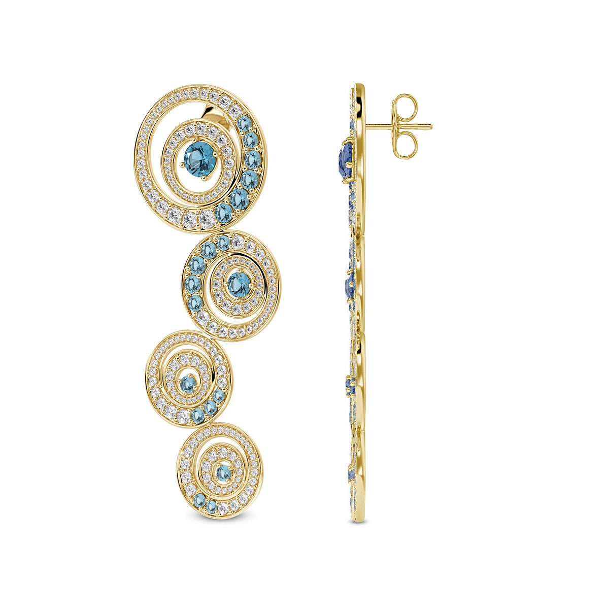 Sparkles Celestial Blue Cascade Diamond Earring