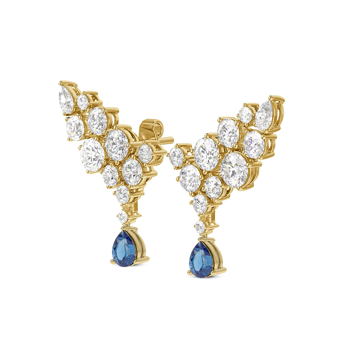 Sparkles Sapphire Climber Diamond Earring