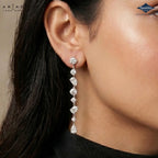 Arias by Lara Dutta Multi-Shape Diamond Linear Drop Earring