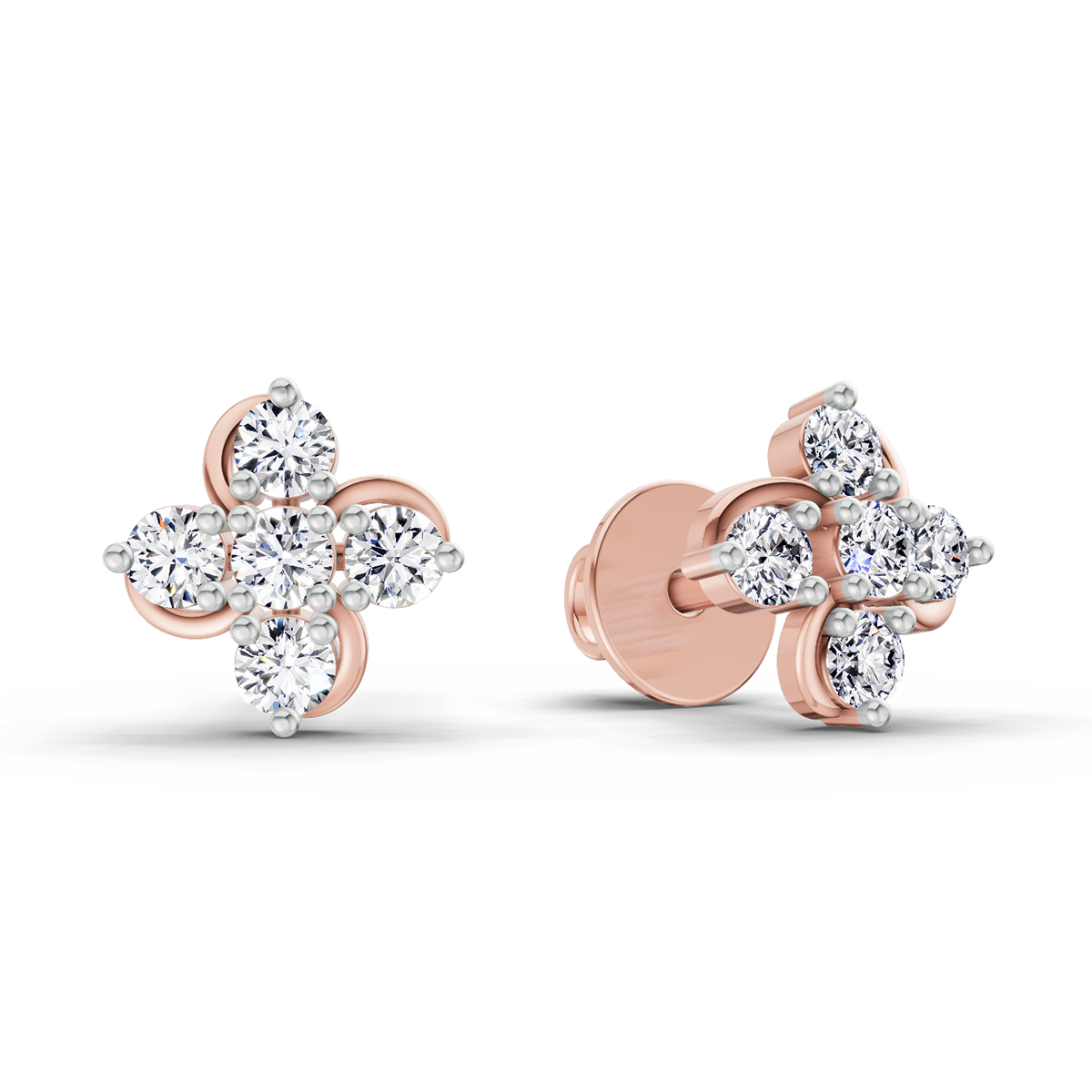 0.35 Ct  Round Shape Diamond Stud Earrings | 14K Yellow Gold