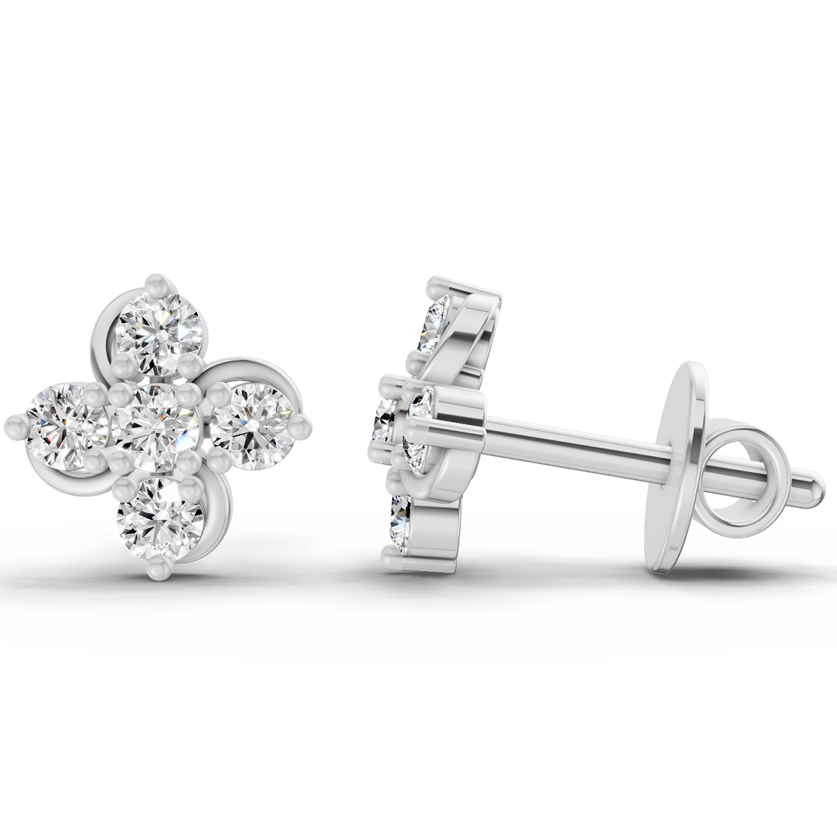 0.35 Ct  Round Shape Diamond Stud Earrings | 14K Yellow Gold