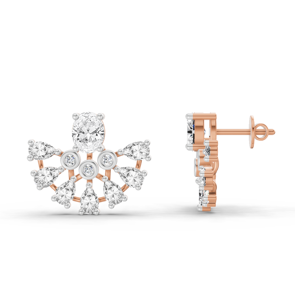 2.27 Ct Stud Earrings | 14K Rose Gold