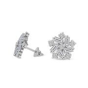 2.26 Carat Fancy Stud Earrings for Women | 14K White Gold
