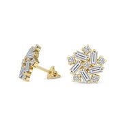 2.26 Carat Fancy Stud Earrings for Women | 14K Yellow Gold