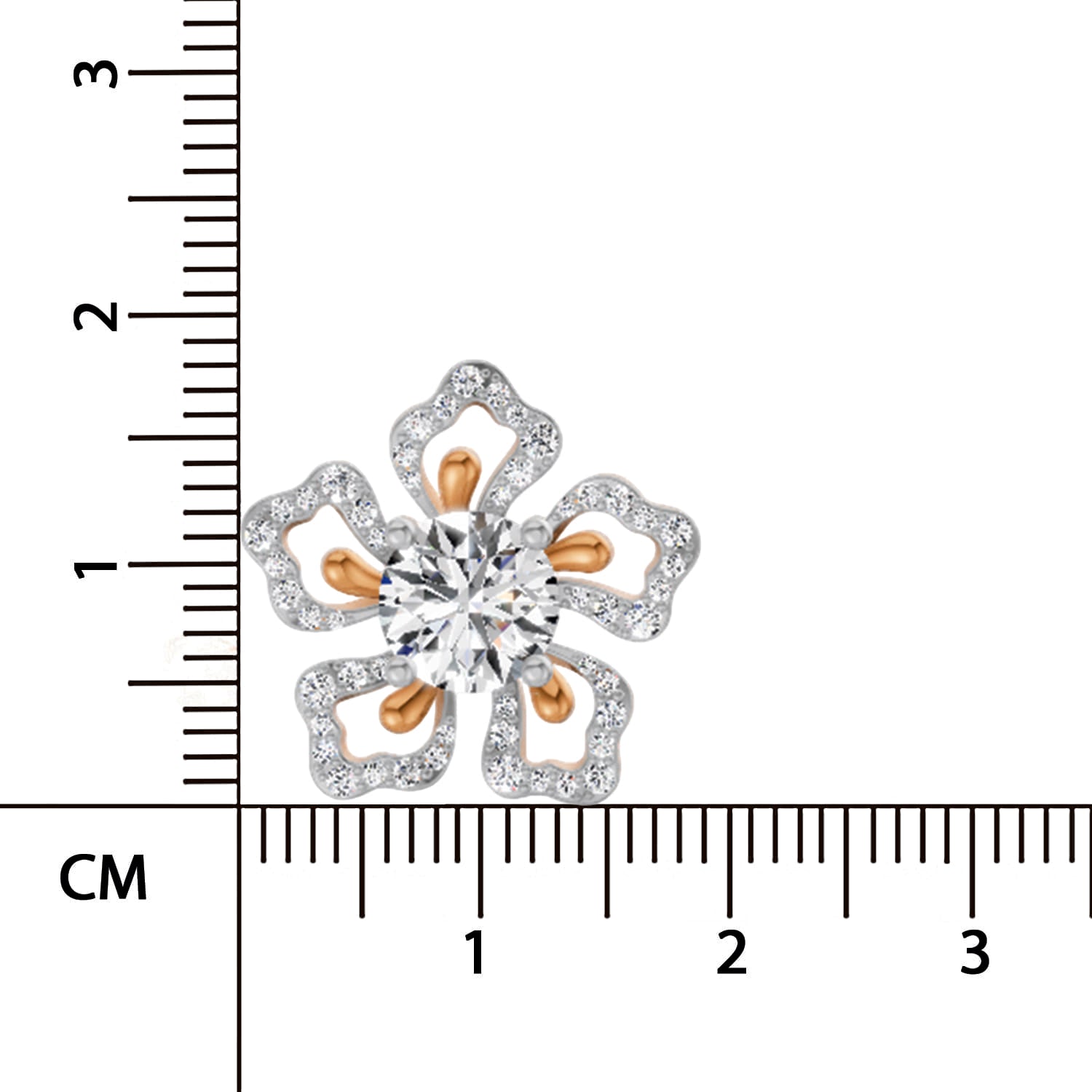 2.66 Ct Round Shape Cluster Diamond Earrings | 14K Rose Gold