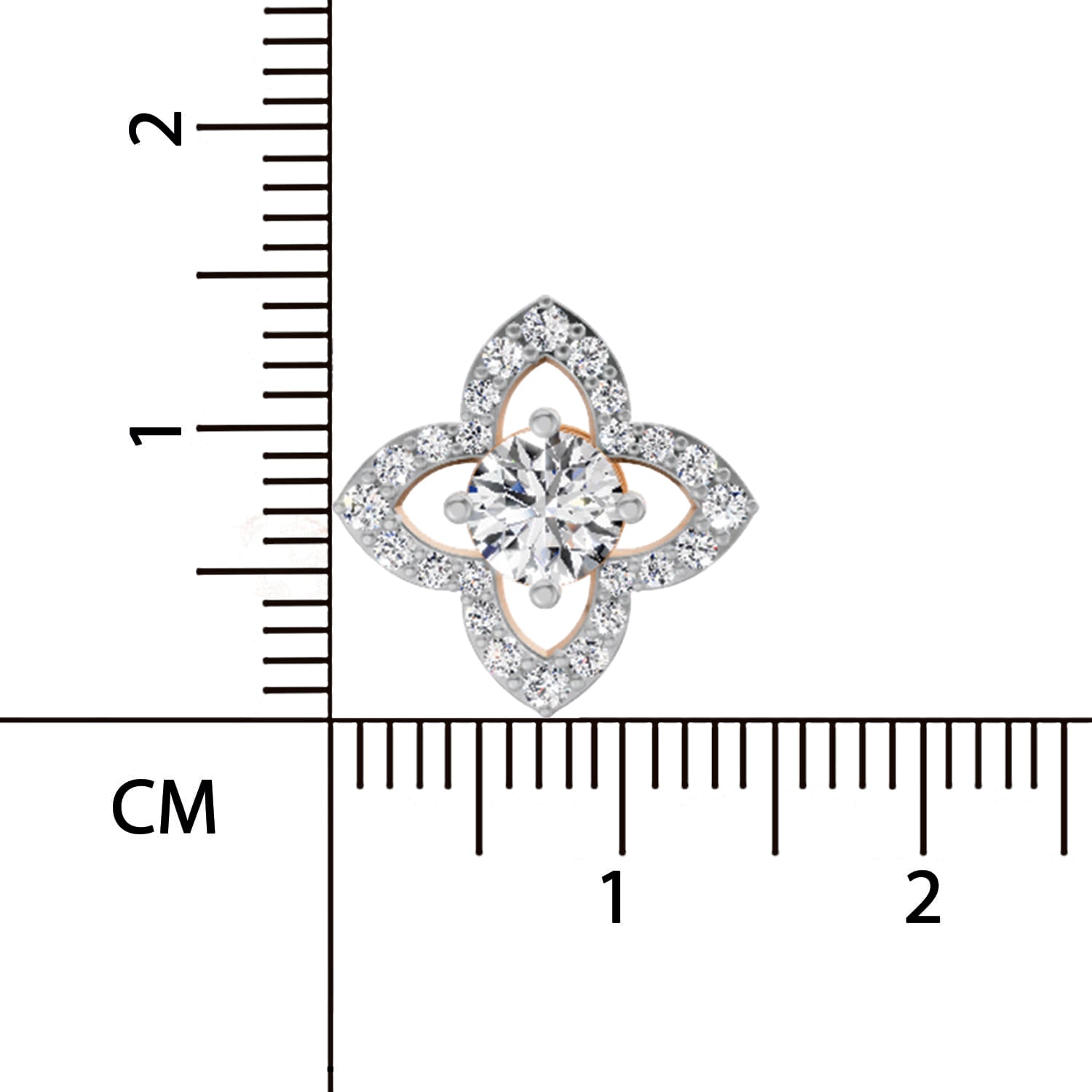 1.41 Ct Round Shape Halo Diamond Earrings | 14K Rose Gold