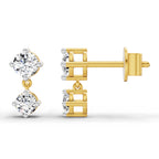 0.53 Ct Round Dangle Earrings | 14K Yellow Gold