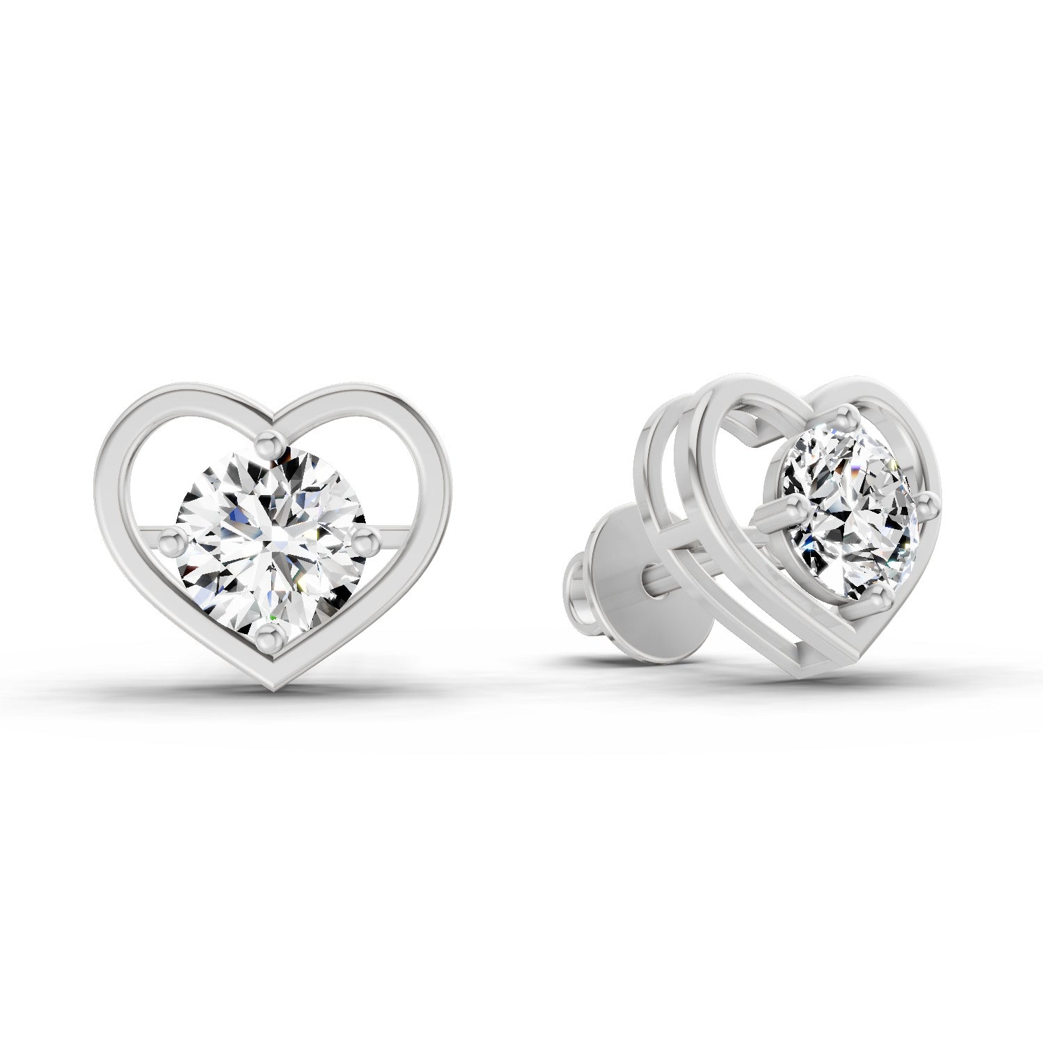 0.90 Ct Pear Shape 4 Prong Solitaire Diamond Stud Earrings | 14K Rose Gold