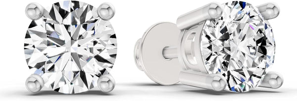 2.40 Carat 4 Prong Solitaire Stud Earrings in 14K White Gold