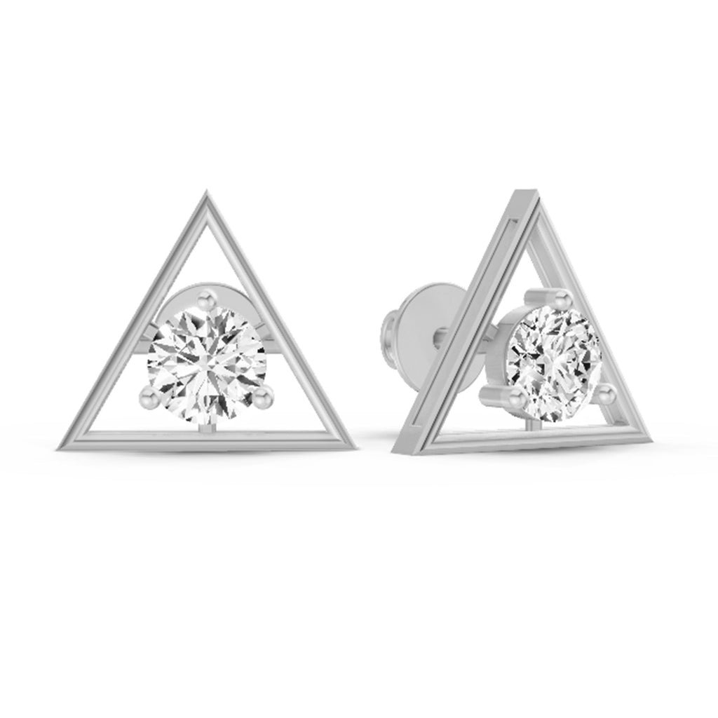 0.67 Ct  Round Shape Diamond Solitaire Stud Earrings | 14K Rose Gold