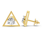0.67 Ct  Round Shape Diamond Solitaire Stud Earrings | 14K Rose Gold