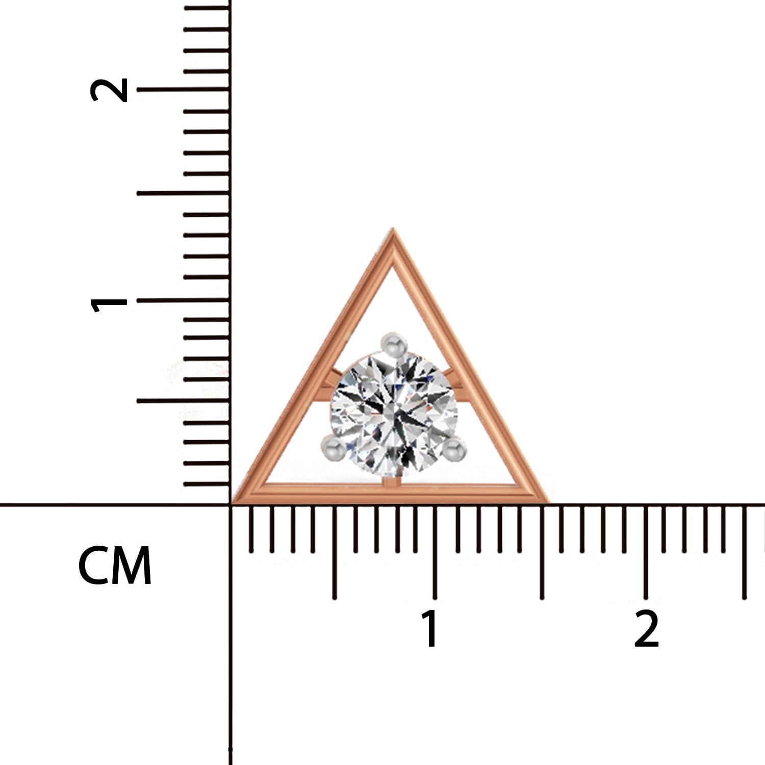 0.67 Ct  Round Shape Diamond Solitaire Stud Earrings | 14K Rose Gold
