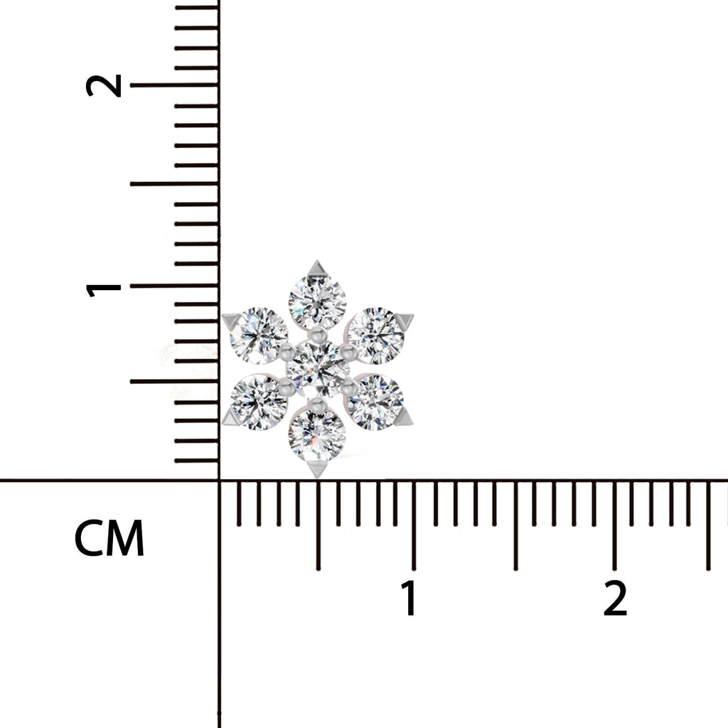 0.98 Ct  Round Shape Diamond Floral Cluster Stud Earrings | 14K Rose Gold