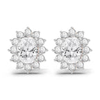 1.25 Ct  Oval Shape Halo Diamond Stud Earrings | 14K Rose Gold