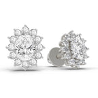 1.25 Ct  Oval Shape Halo Diamond Stud Earrings | 14K Rose Gold