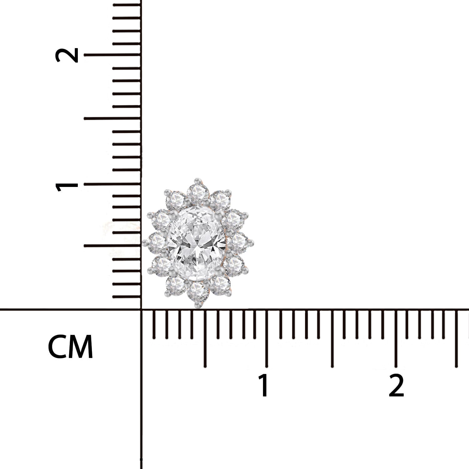 1.25 Ct  Oval Shape Halo Diamond Stud Earrings | 14K Rose Gold
