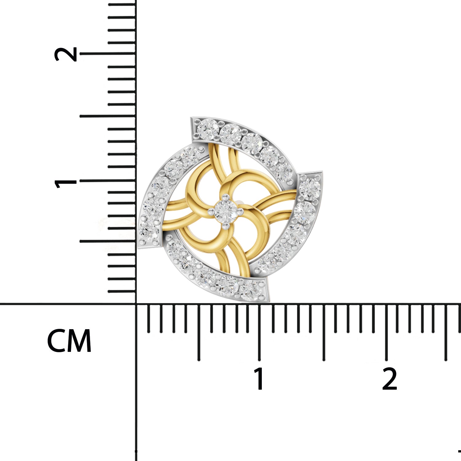 0.78 Carat Round Shape | 925 Sterling Silver Yellow Gold Plated Fashion Earrings