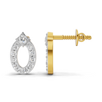 0.27 Carat Imperial Oval Halo Earrings | 14K Yellow Gold