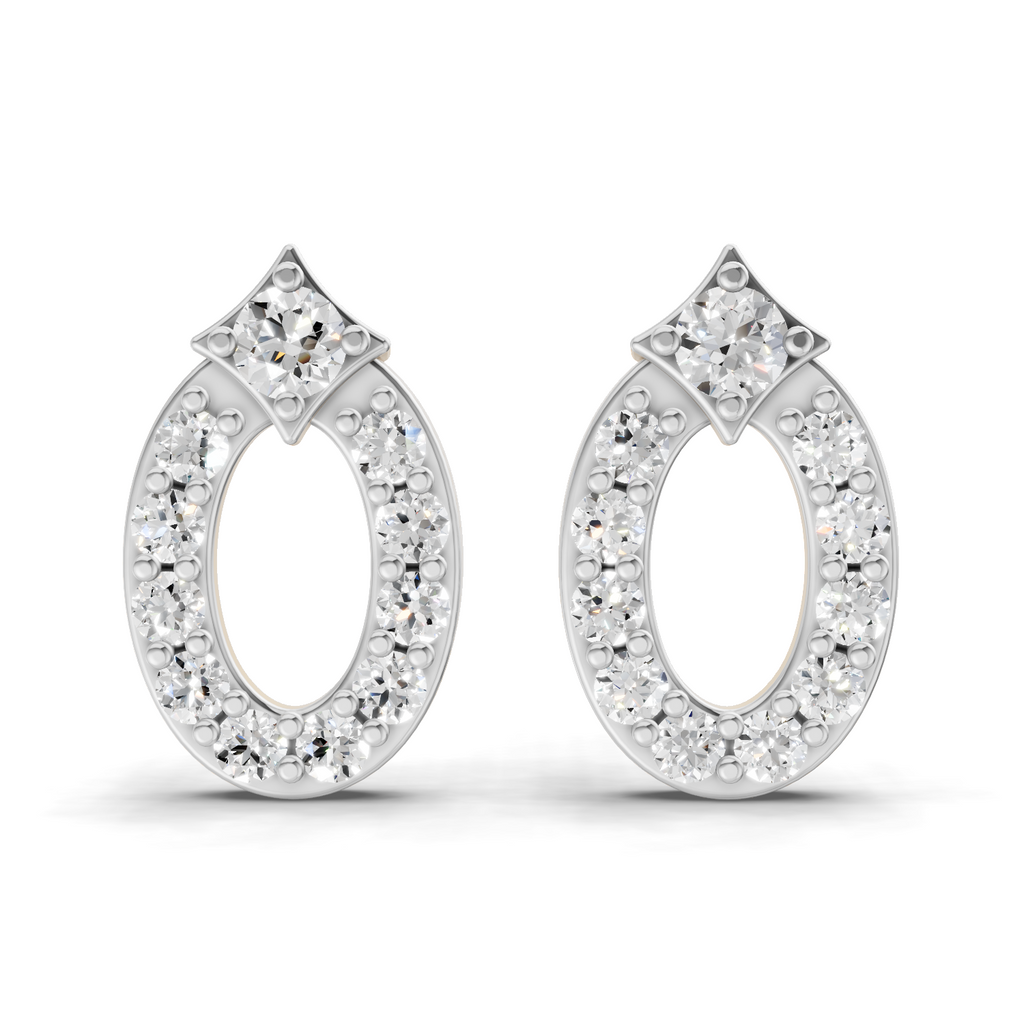 0.27 Carat Imperial Oval Halo Earrings | 14K Yellow Gold