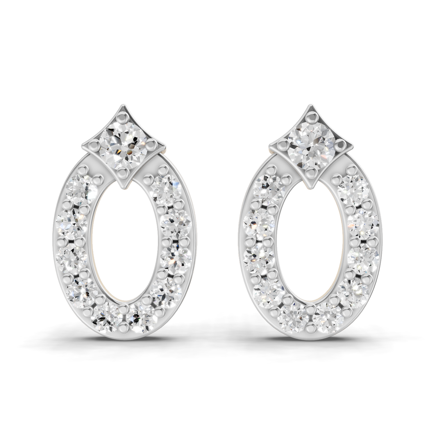 0.27 Carat Imperial Oval Halo Earrings | 14K Yellow Gold