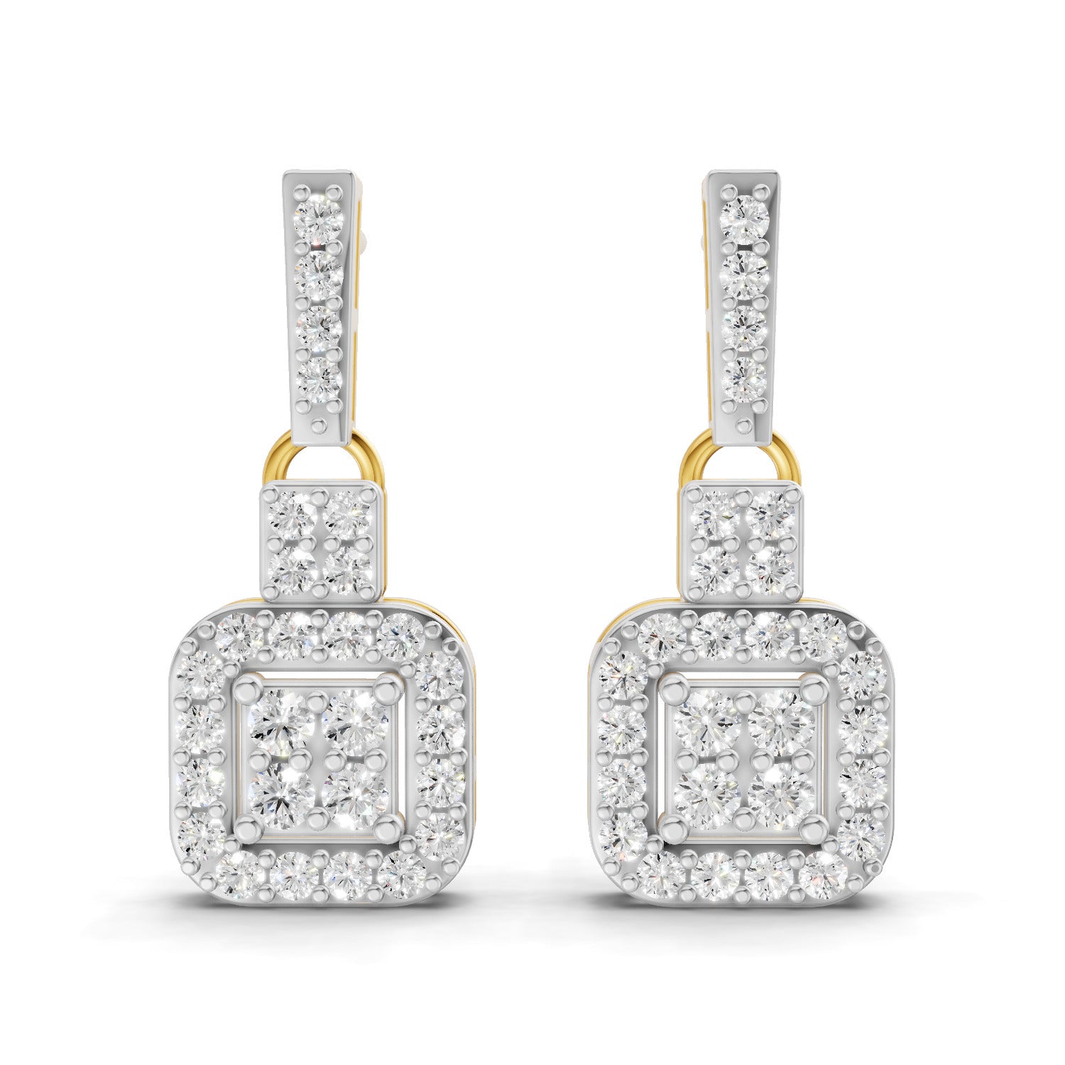 0.8 Ct | 925 Sterling Silver Yellow Gold Plated Fashion Earrings