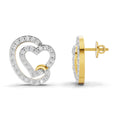 0.94 Carat  | 925 Sterling Silver Yellow Gold Plated Heart Earrings