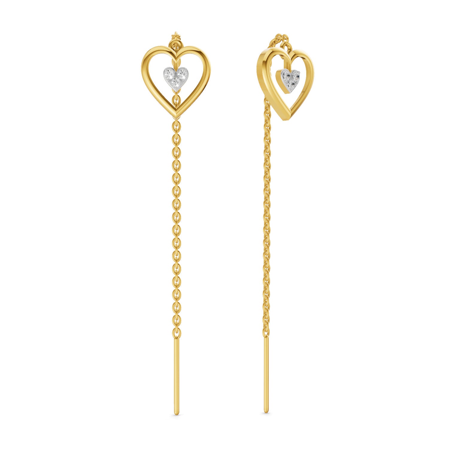0.07 Ct | 925 Sterling Silver Yellow Gold Plated Earrings