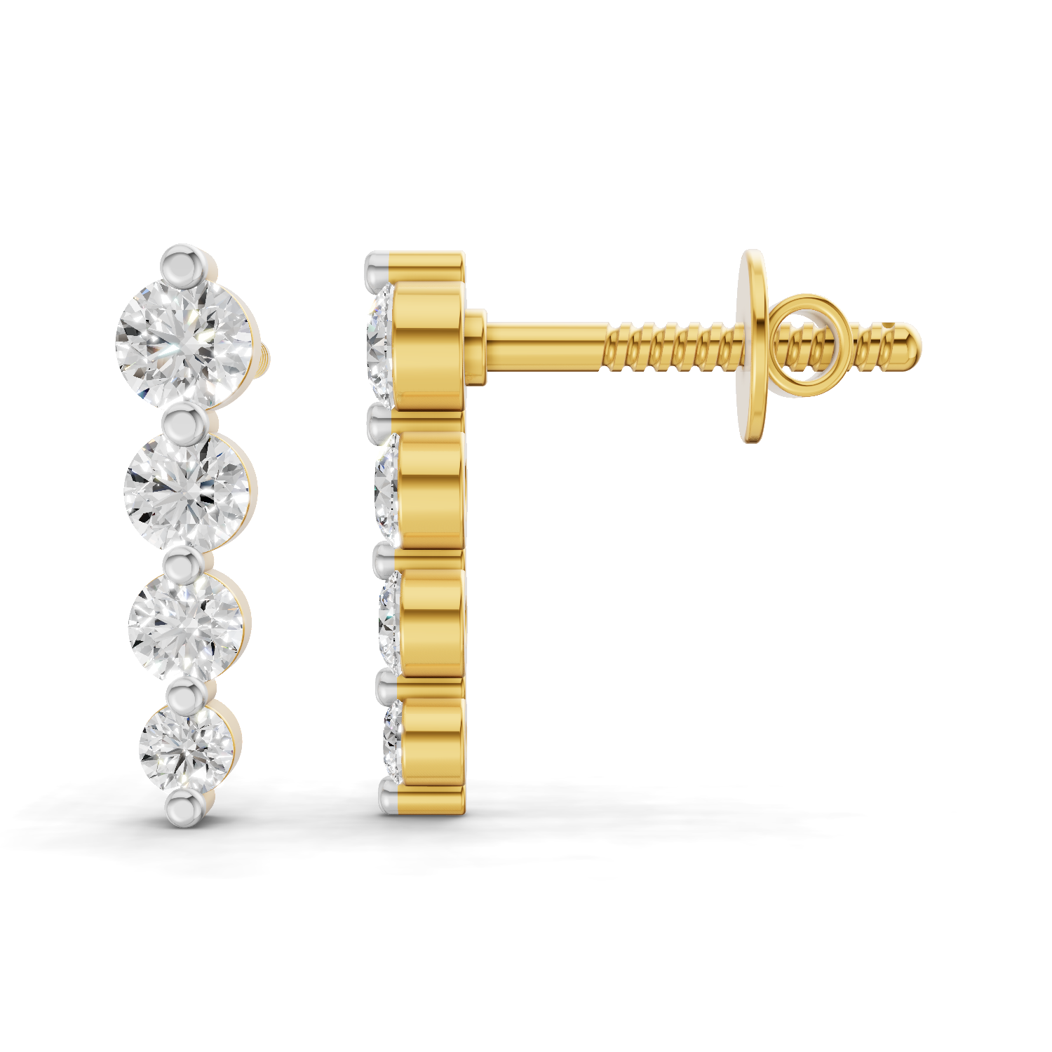 0.31 Carat Celeste Diamond drop Earrings for Women | 14K Yellow Gold