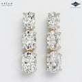 Arias by Lara Dutta Oval Diamond Linear Earring
