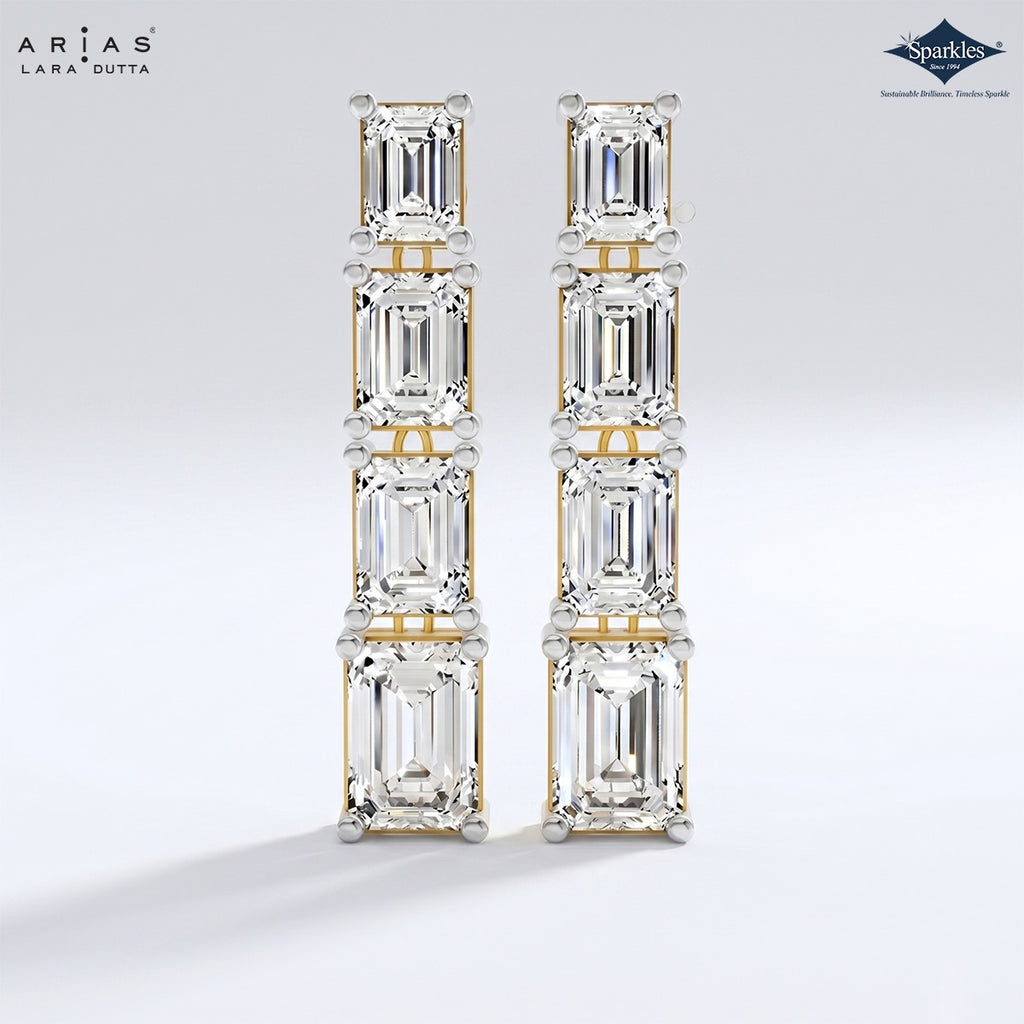 Arias by Lara Dutta Emerald-Cut Linear Earring