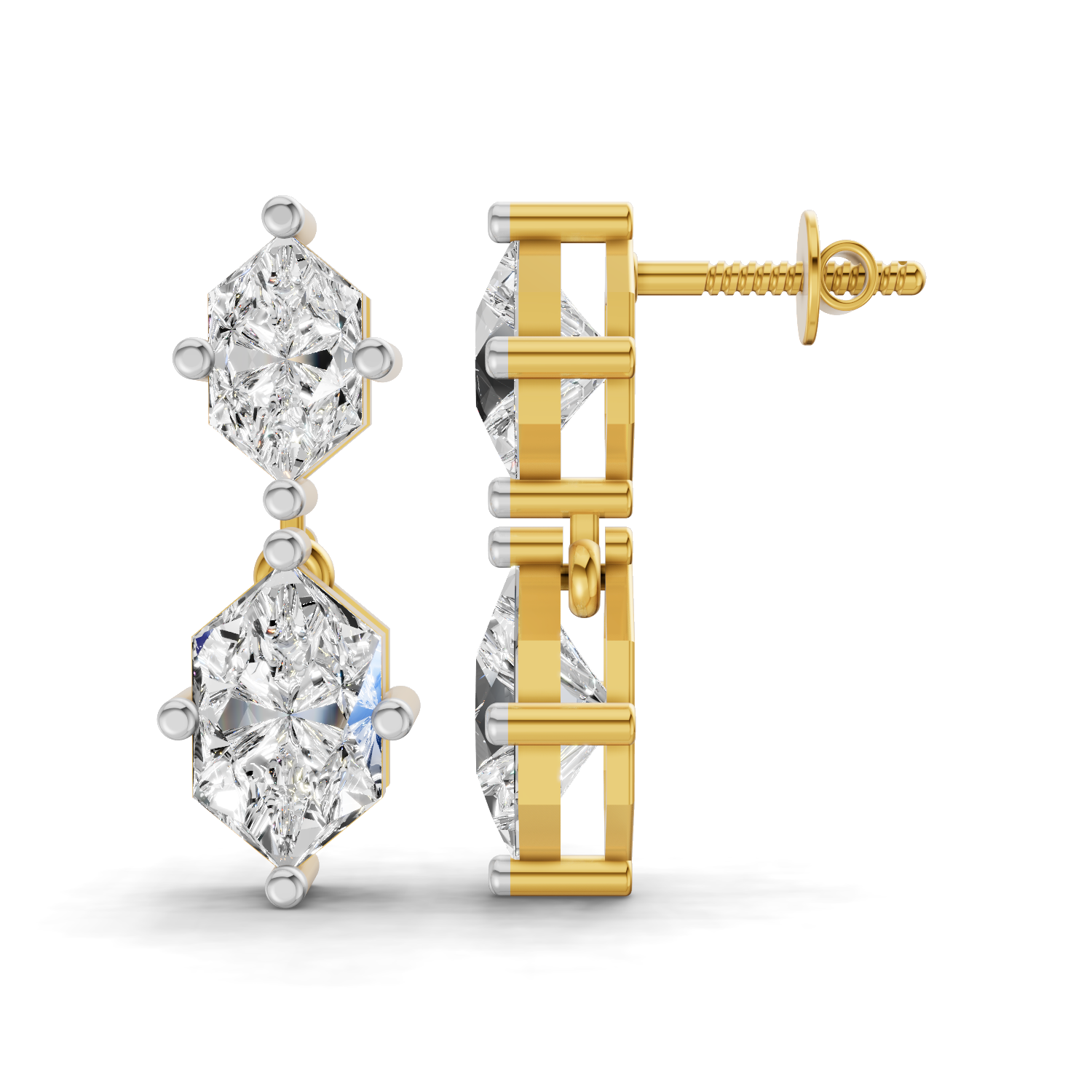 Sparkles Graceful Marquise Duet Diamond Earring