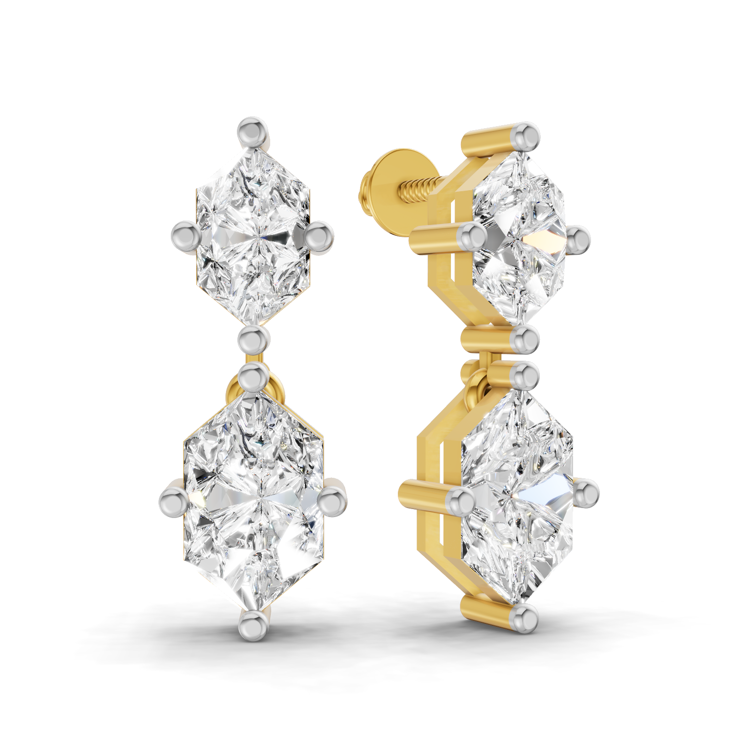 3.20 Carat Solitaire Lab Grown Diamond Earring In 14K Gold