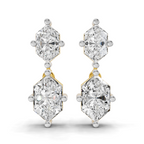 3.20 Carat Solitaire Lab Grown Diamond Earring In 14K Gold