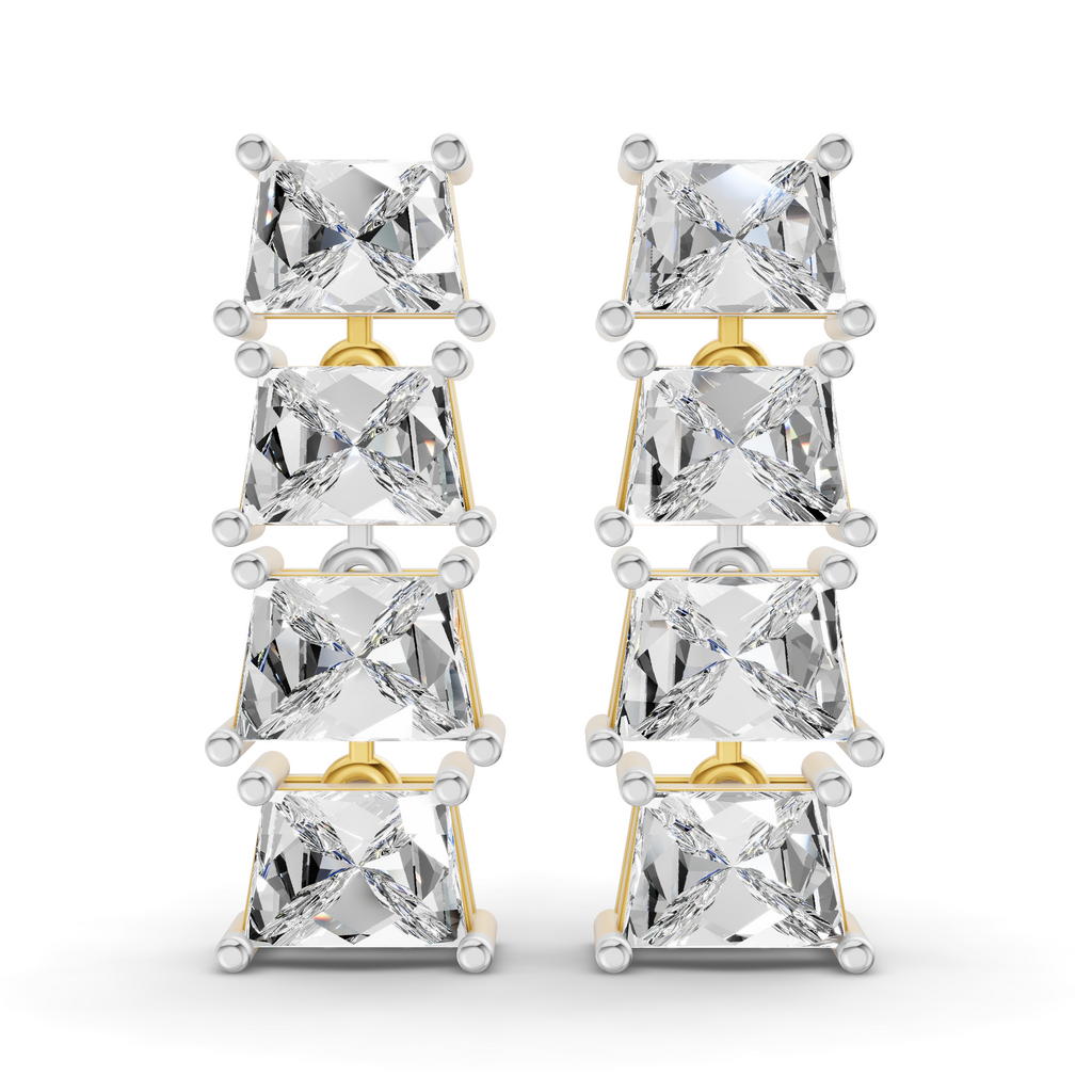 Sparkles Princess Cut Square Diamond Earring