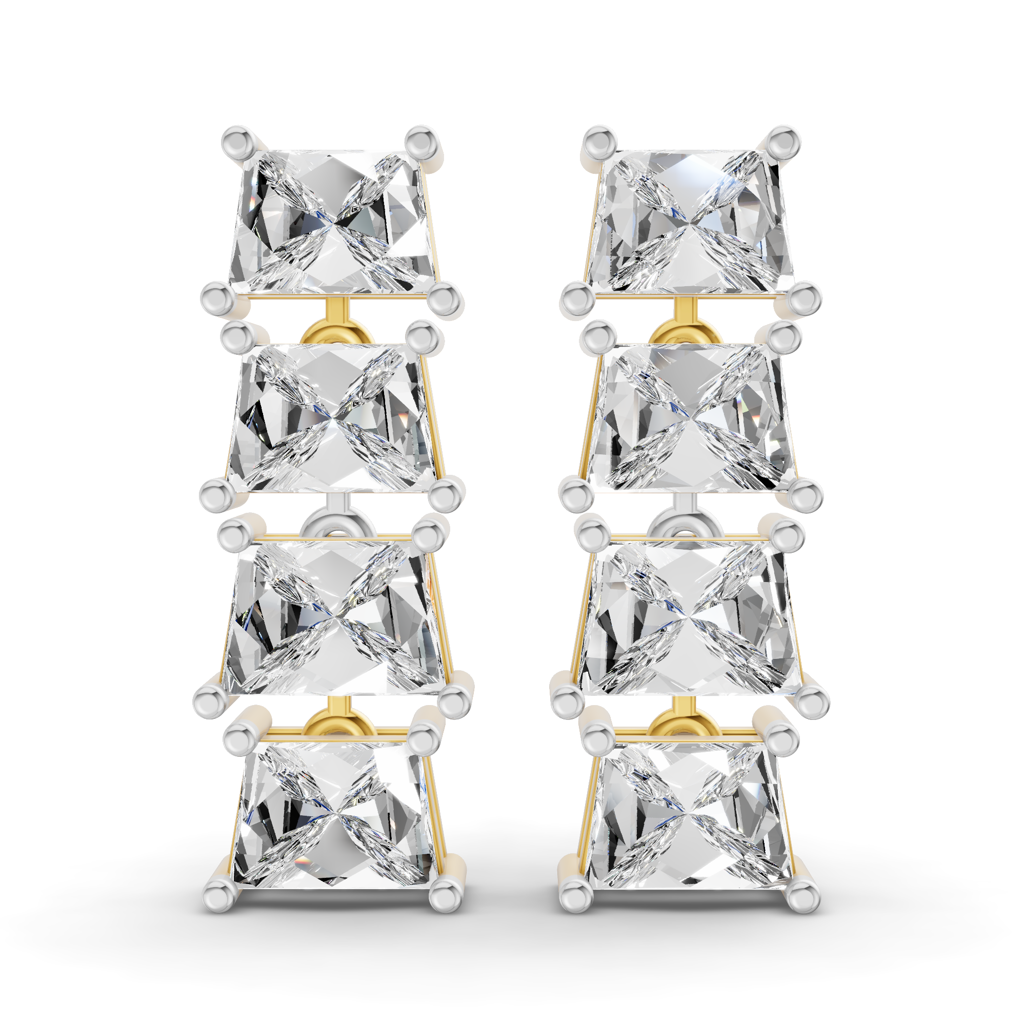 Sparkles Princess Cut Square Diamond Earring