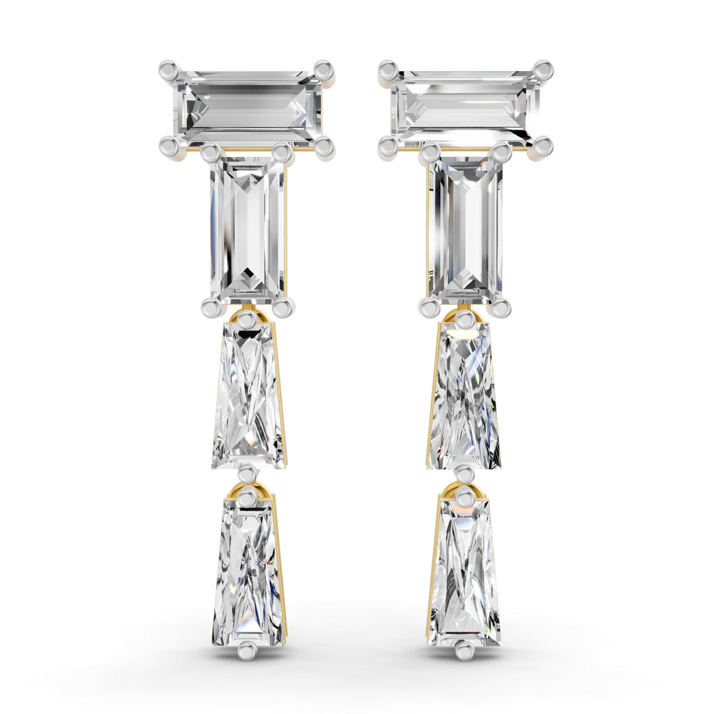 Sparkles Geometric Cascade Drop Diamond Earring