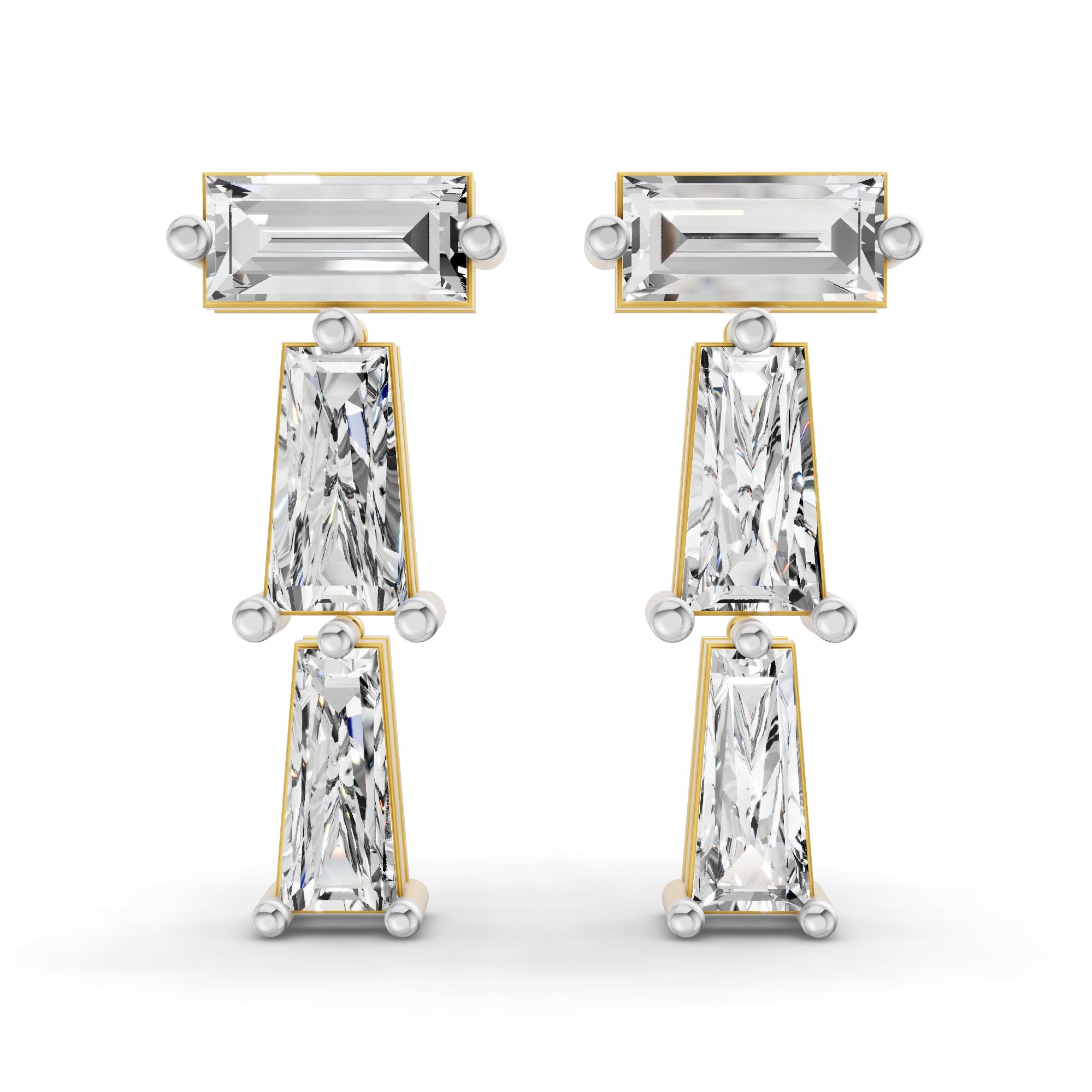 Sparkles Linear Prism Drop Diamond Earring