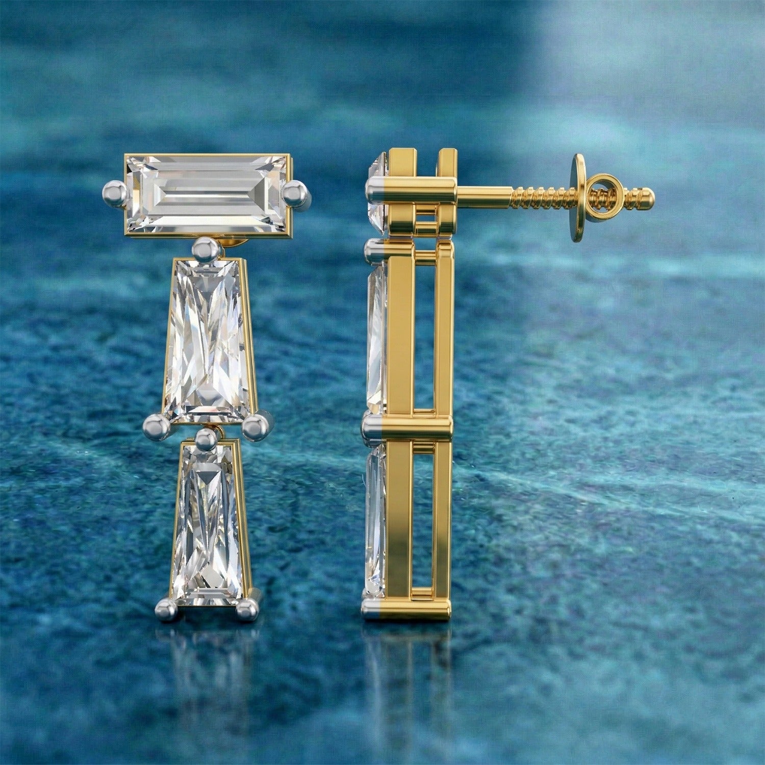 Sparkles Linear Prism Drop Diamond Earring