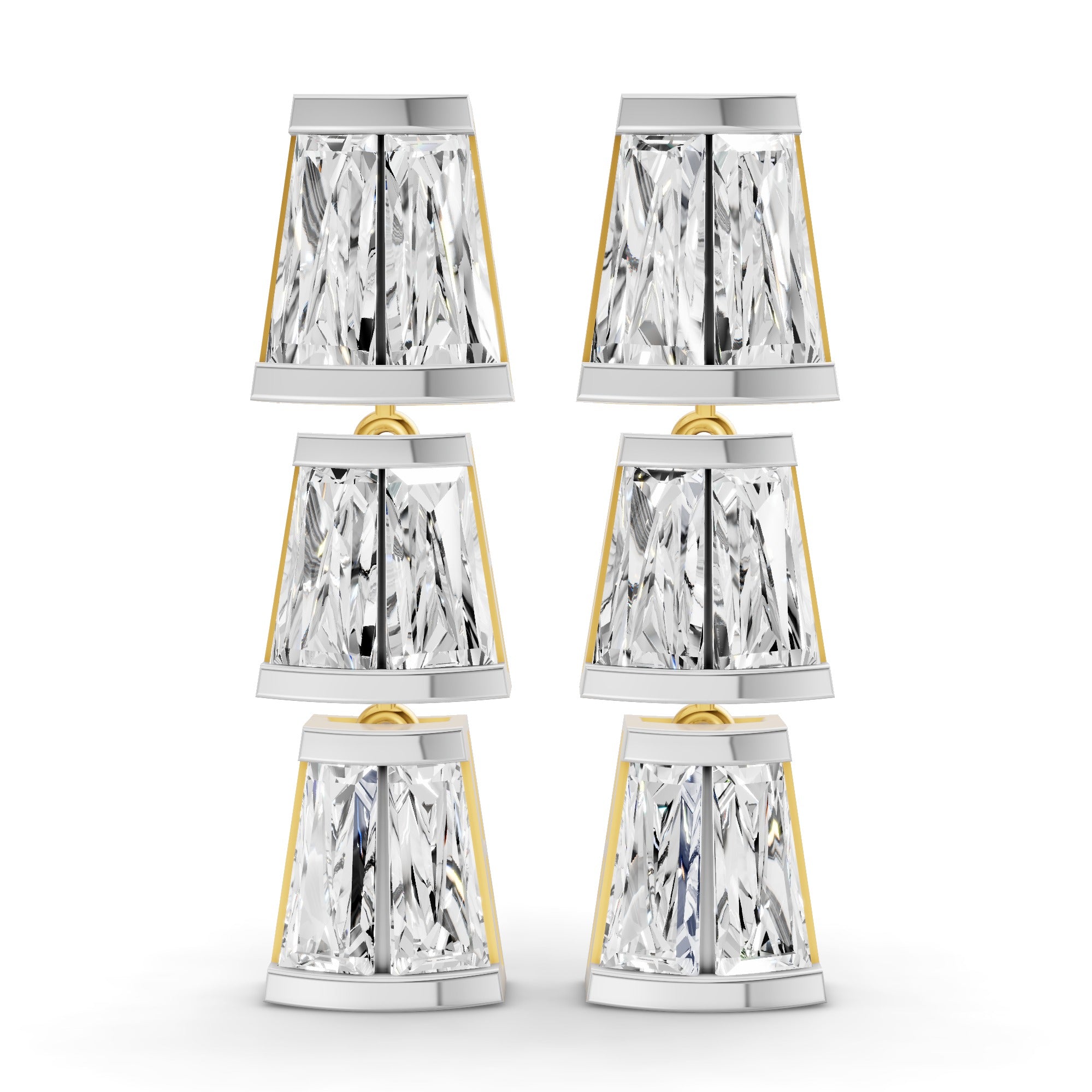 Sparkles Trilliant Cascade Drop Diamond Earring