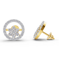 0.99 Carat Halo Flora Studs Earrings| 14K Yellow Gold