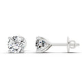 0.5 Ct Round Shape 4 Prong Solitaire Diamond Stud Earrings | 14K White Gold