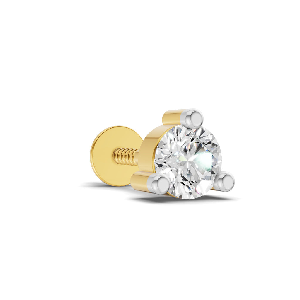 0.21 Carat Prime Cut Mens Stud Earrings | 14K Yellow Gold