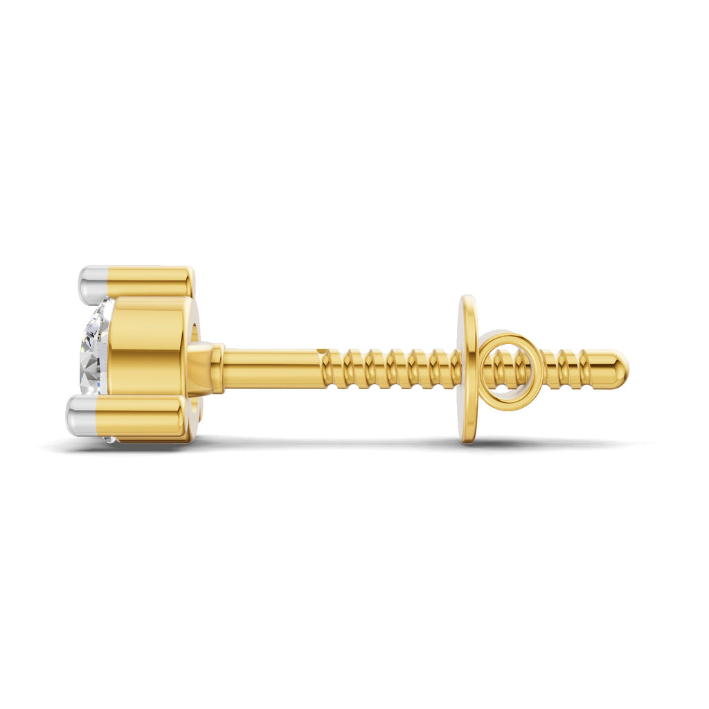 0.4 Carat Prime Cut Mens Stud Earrings | 14K Yellow Gold