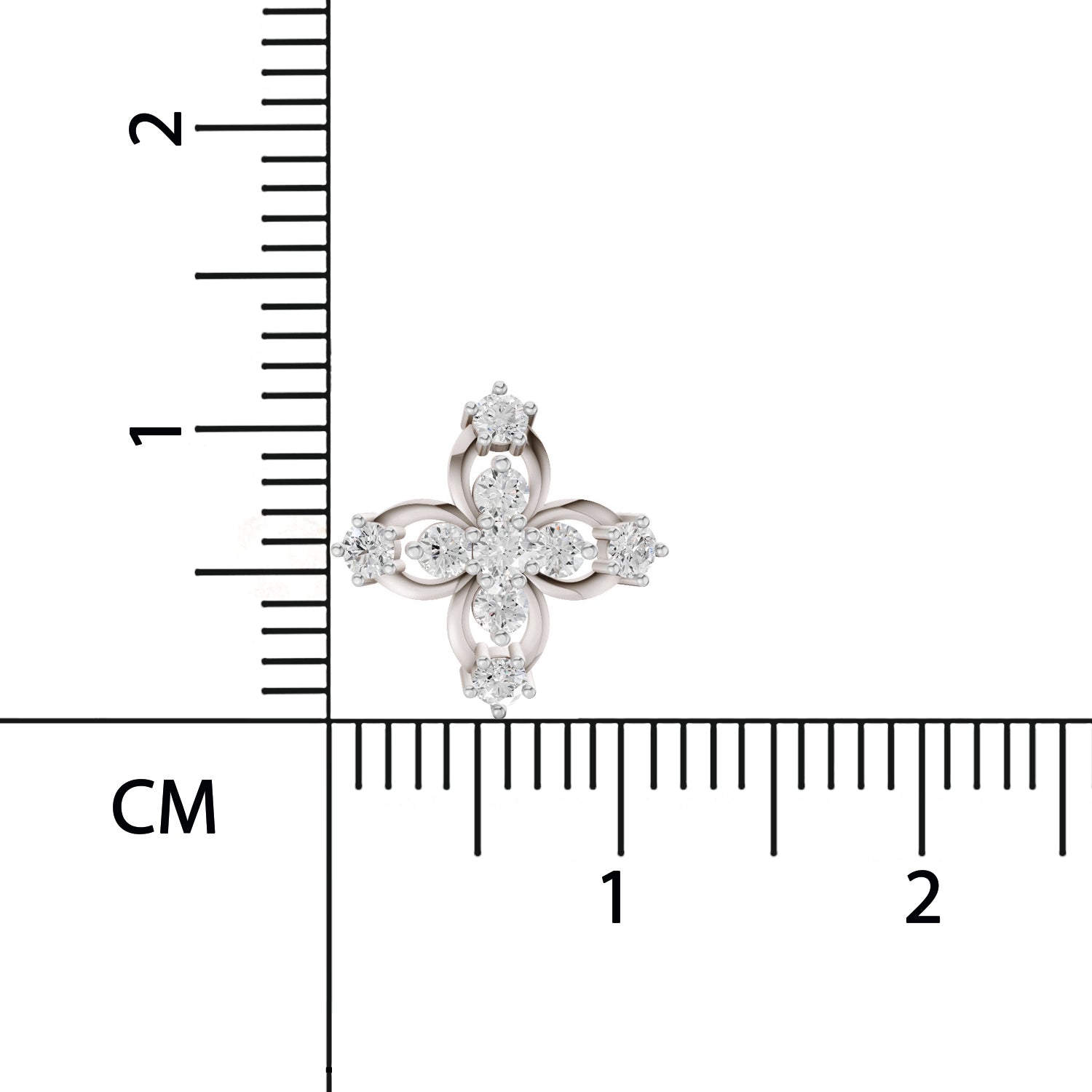 0.36 Carat Floral Stud Earrings for Women | 14K White Gold