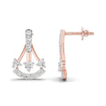 0.46 Carat Trinity Sparkle Earrings for Women | 14K Rose Gold