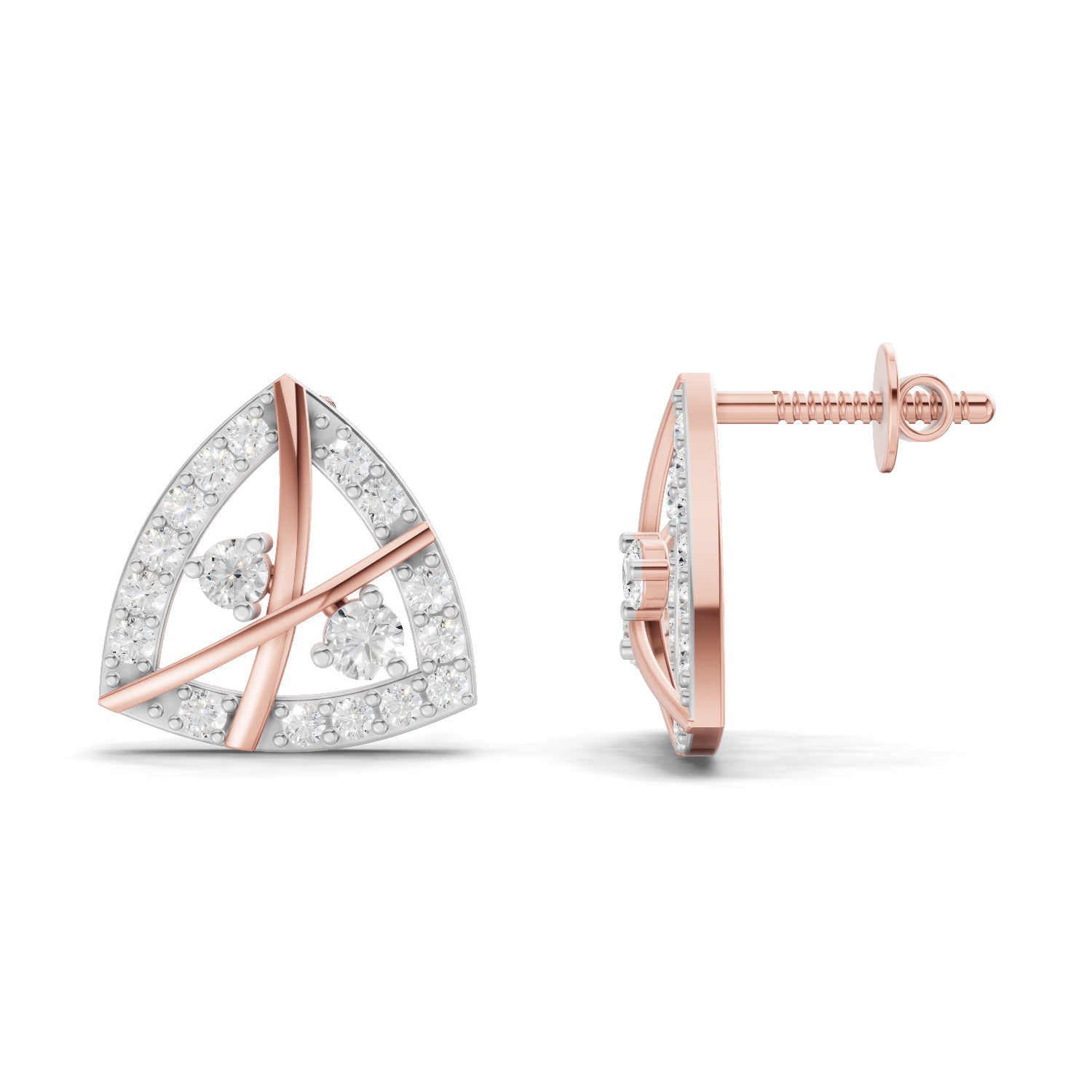0.45 Carat Facetra Earrings for Women | 14K Rose Gold