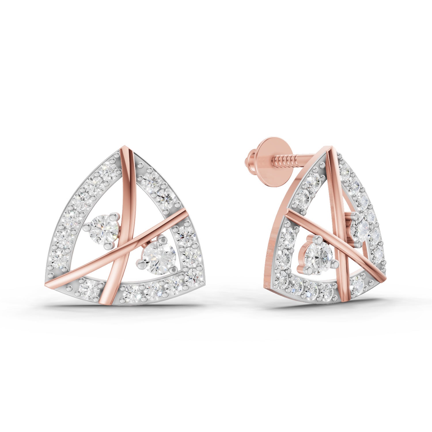 0.45 Carat Facetra Earrings for Women | 14K Rose Gold