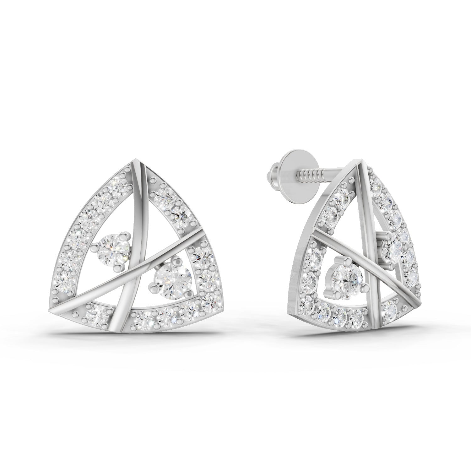 0.45 Carat Facetra Earrings for Women | 14K White Gold