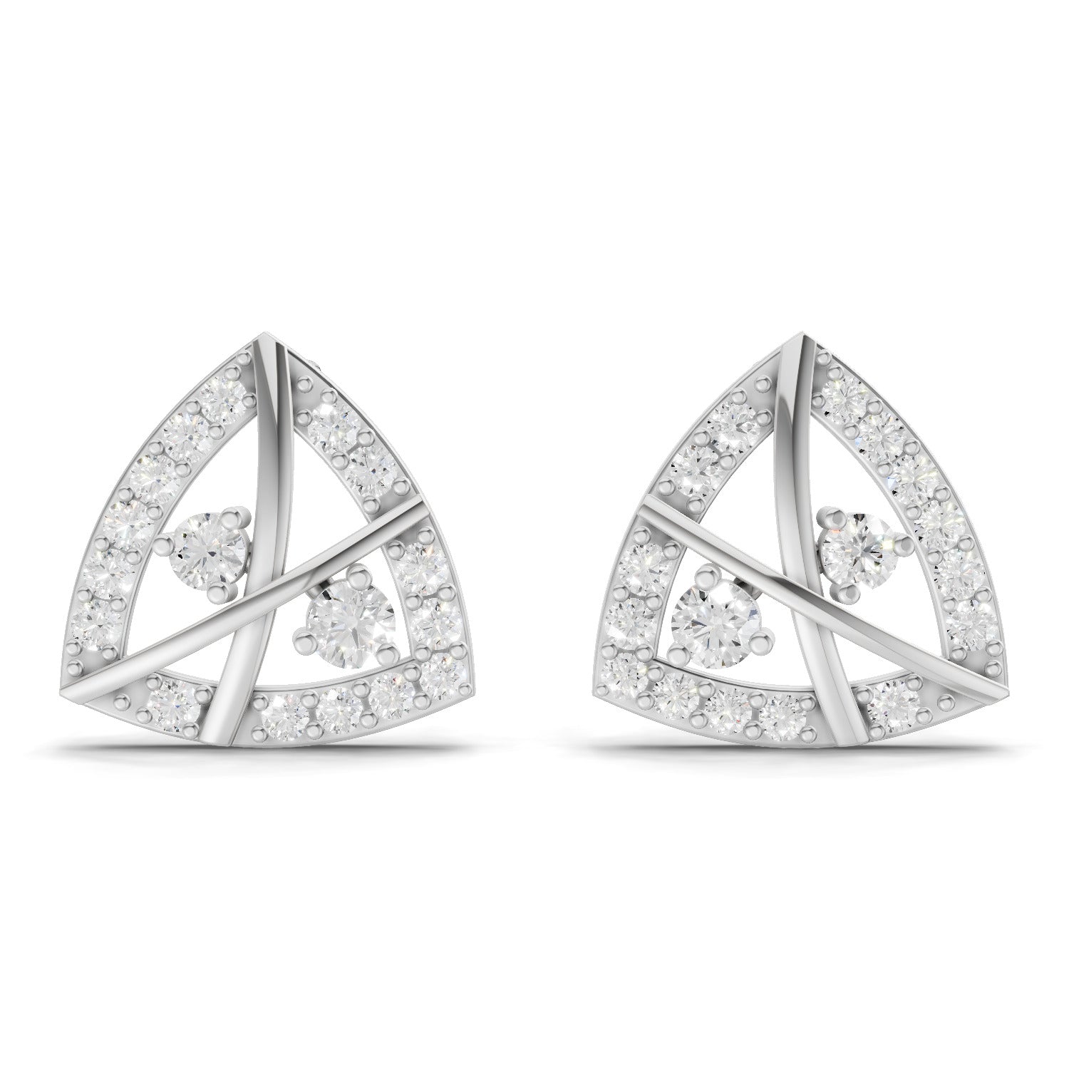 0.45 Carat Facetra Earrings for Women | 14K White Gold